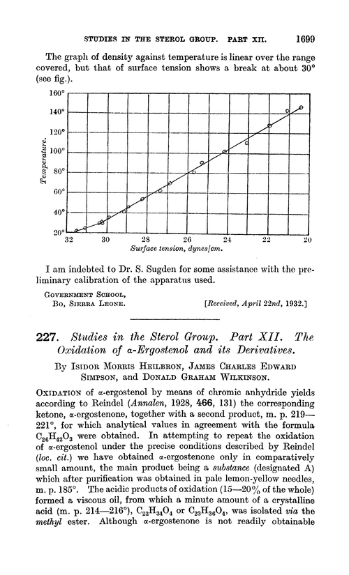 227. Studies in the sterol group. Part XII. The oxidation of α-ergostenol and its derivatives