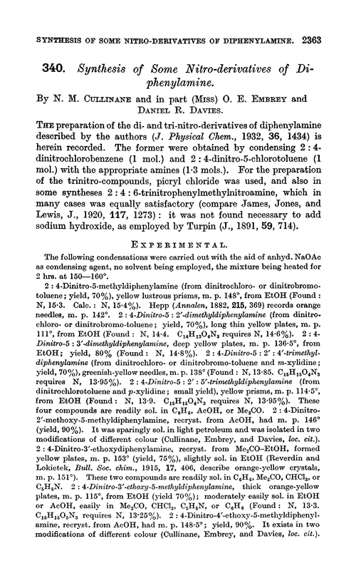 340. Synthesis of some nitro-derivatives of di-phenylamine