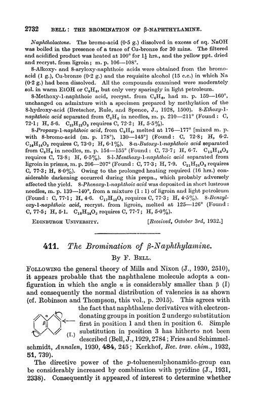 411. The bromination of β-naphthylamine