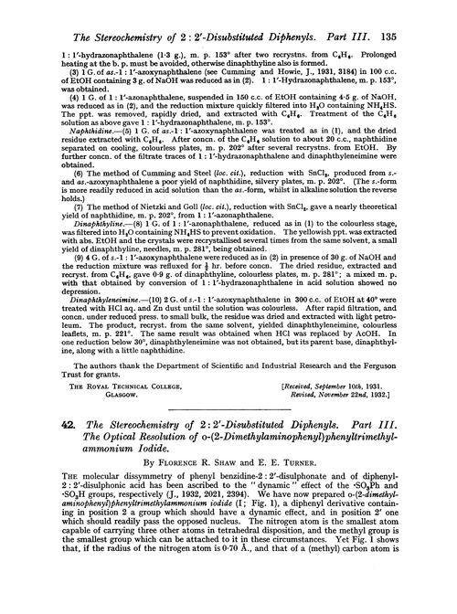 42. The stereochemistry of 2 : 2′-disubstituted diphenyls. Part III. The optical resolution of o-(2-dimethylaminophenyl)phenyltrimethyl-ammonium iodide