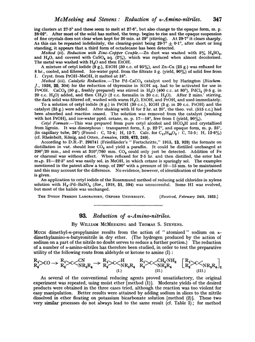93. Reduction of α-amino-nitriles