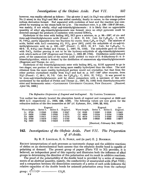 142. Investigations of the olefinic acids. Part VII. The preparation of Δ-acids