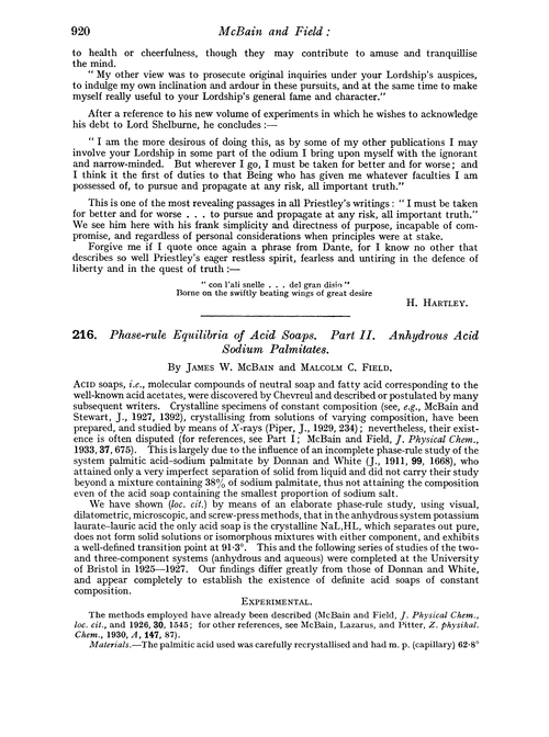 216. Phase-rule equilibria of acid soaps. Part II. Anhydrous acid sodium palmitates
