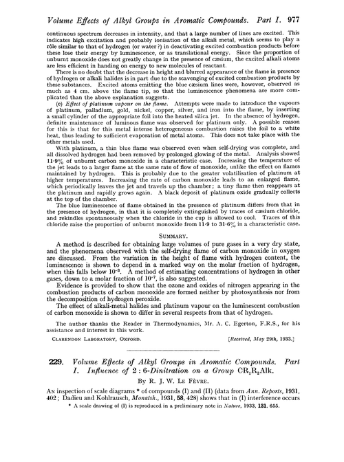 229. Volume effects of alkyl groups in aromatic compounds. Part I. Influence of 2 : 6-dinitration on a group CR1R2Alk