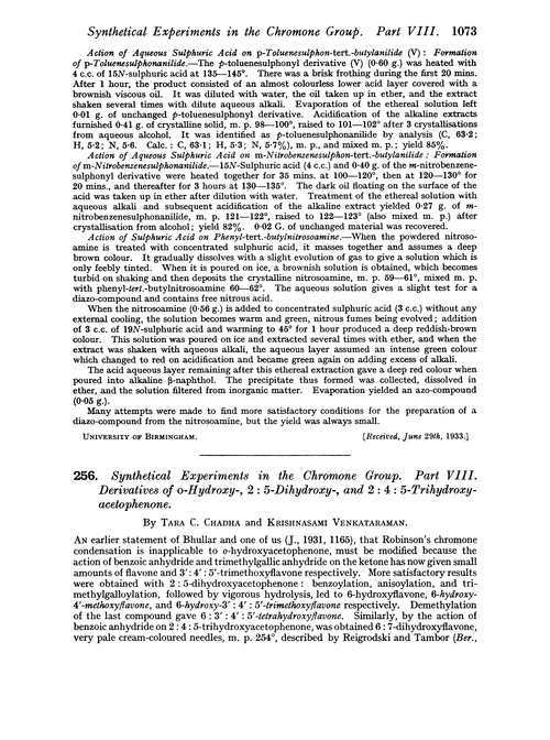 256. Synthetical experiments in the chromone group. Part VIII. Derivatives of o-hydroxy-, 2 : 5-dihydroxy-, and 2 : 4 : 5-trihydroxy-acetophenone