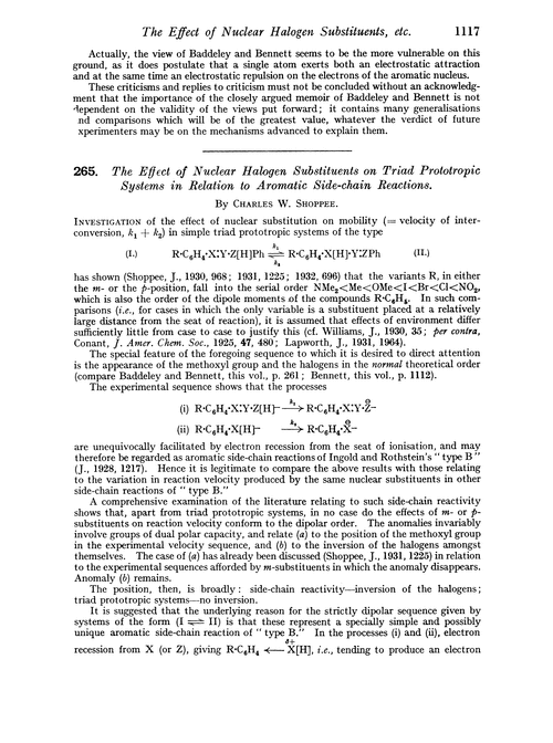 265. The effect of nuclear halogen substituents on triad prototropic systems in relation to aromatic side-chain reactions