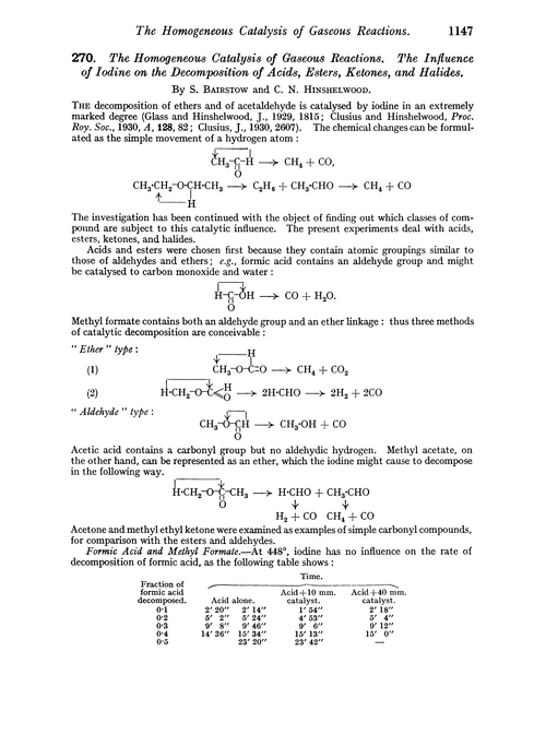270. The homogeneous catalysis of gaseous reactions. The influence of iodine on the decomposition of acids, esters, ketones, and halides