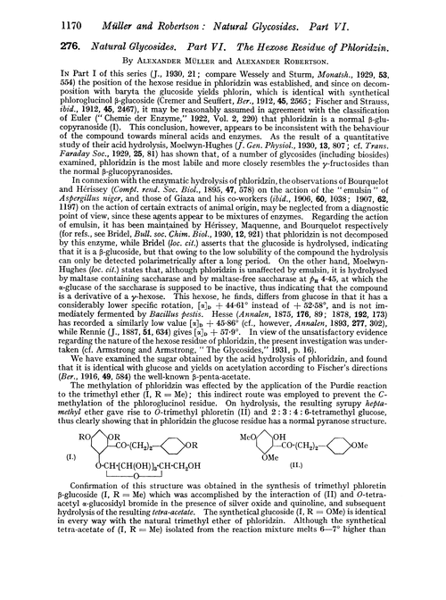 276. Natural glycosides. Part VI. The hexose residue of phloridzin