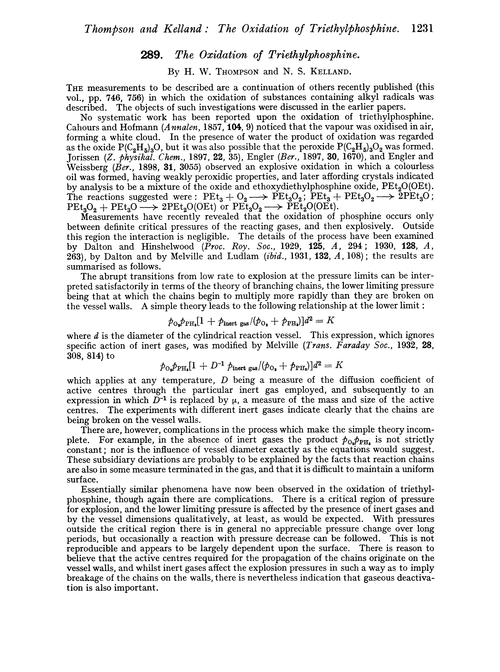 289. The oxidation of triethylphosphine