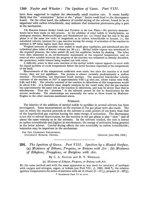 291. The ignition of gases. Part VIII. Ignition by a heated surface. (a) mixtures of ethane, propane, or butane with air: (b) mixtures of ethylene, propylene, or butylene with air