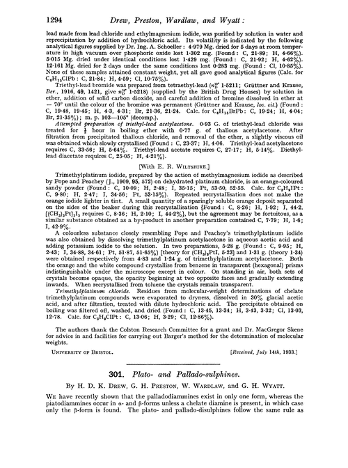 301. Plato- and pallado-sulphines