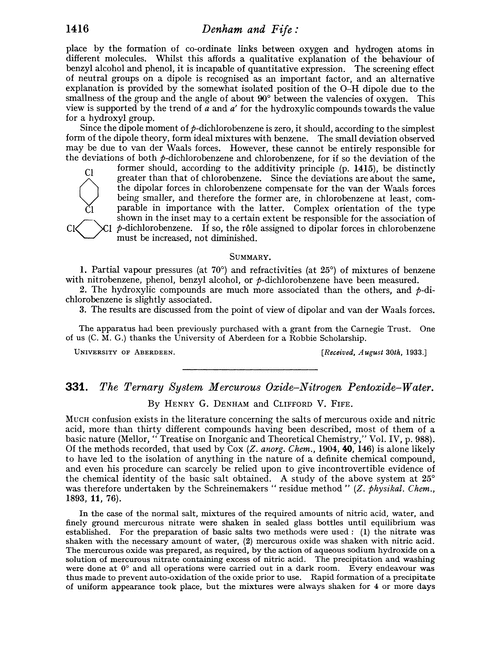 331. The ternary system mercurous oxide–nitrogen pentoxide–water