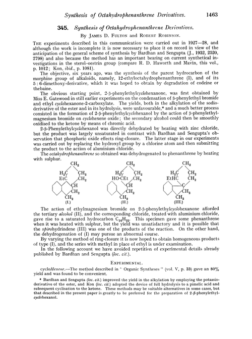 345. Synthesis of octahydrophenanthrene derivatives