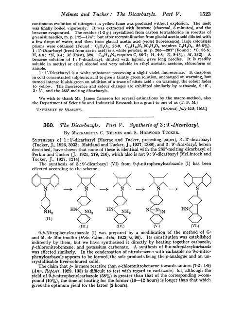 360. The dicarbazyls. Part V. Synthesis of 3 : 9′-dicarbazyl