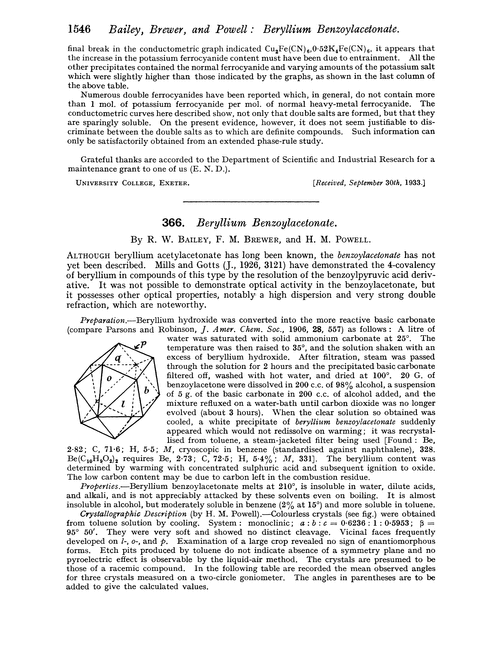 366. Beryllium benzoylacetonate
