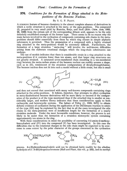 376. Conditions for the formation of rings attached to the metapositions of the benzene nucleus
