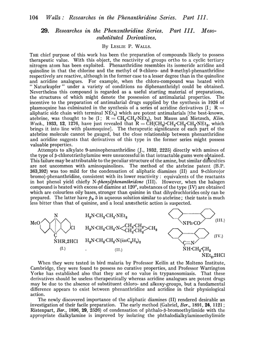 29. Researches in the phenanthridine series. Part III. Mesosubstituted derivatives