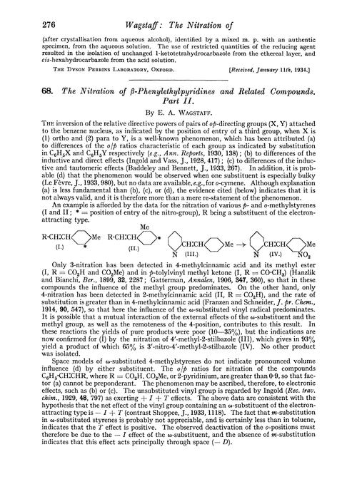 68. The nitration of β-phenylethylpyridines and related compounds. Part II