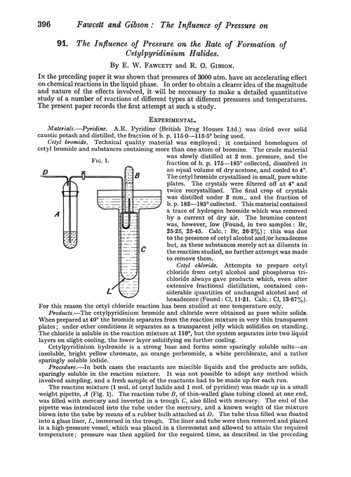 91. The influence of pressure on the rate of formation of cetylpyridinium halides