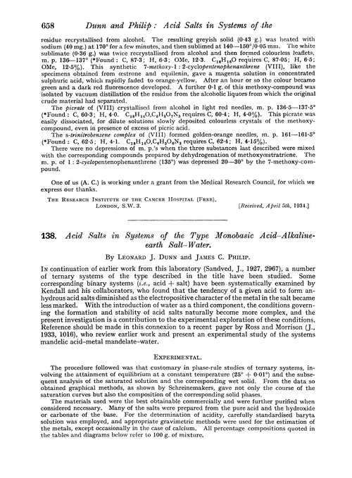 138. Acid salts in systems of the type monobasic acid–alkaline-earth salt–water