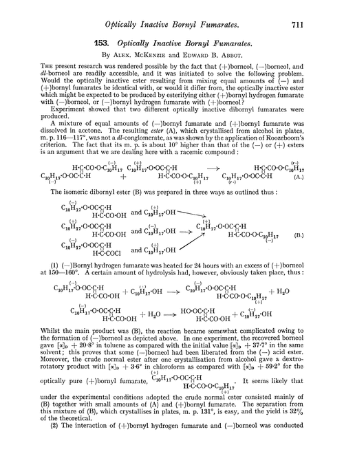 153. Optically inactive bornyl fumarates