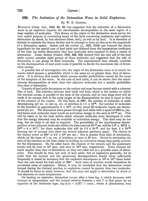 156. The initiation of the detonation wave in solid explosives