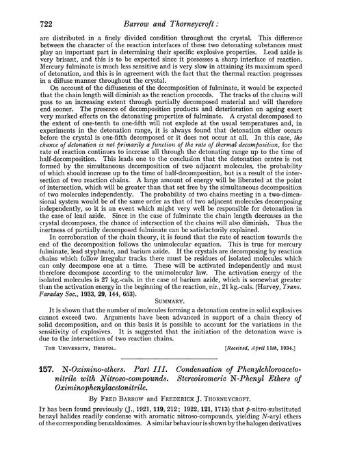 157. N-oximino-ethers. Part III. Condensation of phenylchloroacetonitrile with nitroso-compounds. Stereoisomeric N-phenyl ethers of oximinophenylacetonitrile