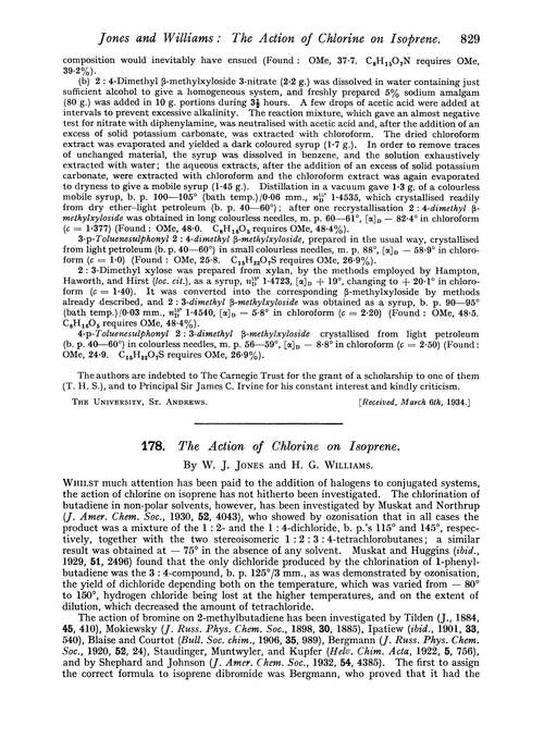 178. The action of chlorine on isoprene