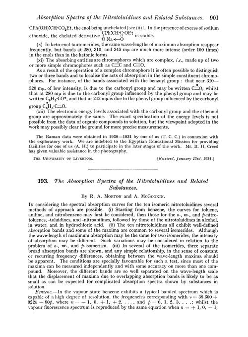 193. The absorption spectra of the nitrotoluidines and related substances