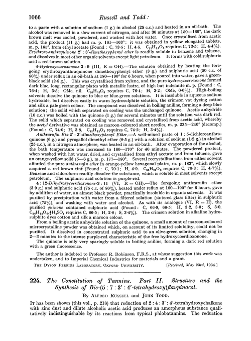 224. The constitution of tannins. Part II. Structure and the synthesis of bis-(5 : 7 : 3′ : 4′-tetrahydroxy)flavpinacol
