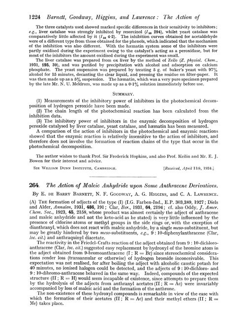 264. The action of maleic anhydride upon some anthracene derivatives