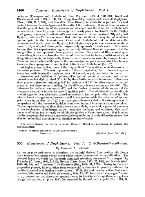 305. Homologues of naphthacene. Part I. 2 : 6-Dimethylnaphthacene