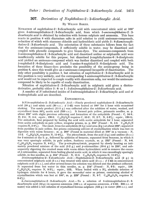 307. Derivatives of naphthalene-2 : 3-dicarboxylic acid