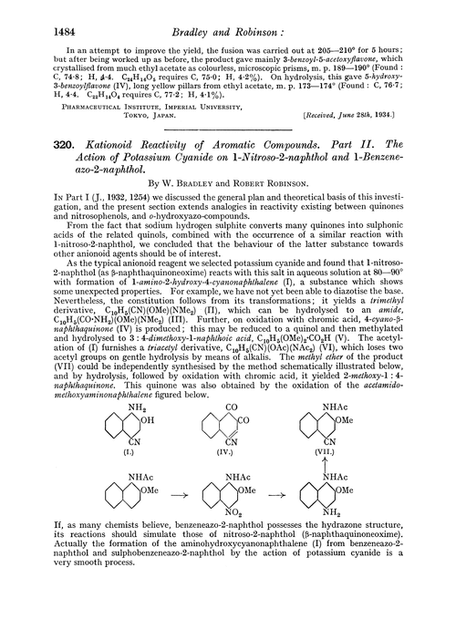 320. Kationoid reactivity of aromatic compounds. Part II. The action of potassium cyanide on 1-nitroso-2-naphthol and 1-benzeneazo-2-naphthol