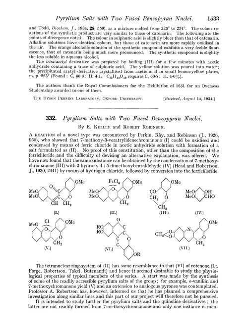 332. Pyrylium salts with two fused benzopyran nuclei