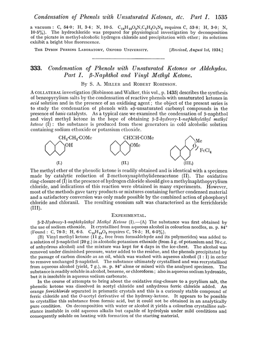 333. Condensation of phenols with unsaturated ketones or aldehydes. Part I. β-Naphthol and vinyl methyl ketone