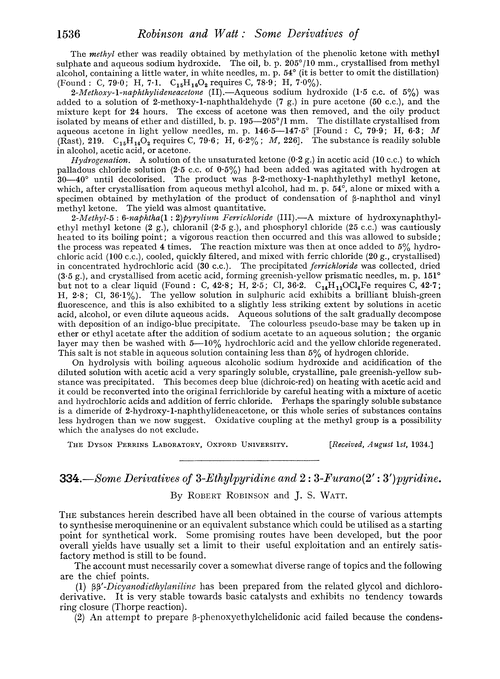 334.—Some derivatives of 3-ethylpyridine and 2 : 3-furano(2′ : 3′)pyridine