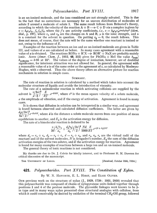 421. Polysaccharides. Part XVIII. The constitution of xylan