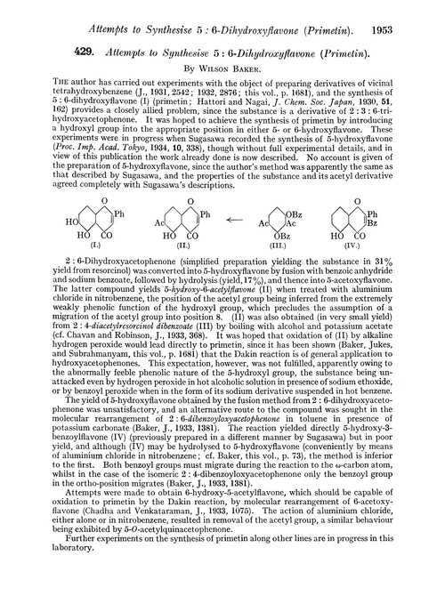 429. Attempts to synthesise 5 : 6-dihydroxyflavone (primetin)