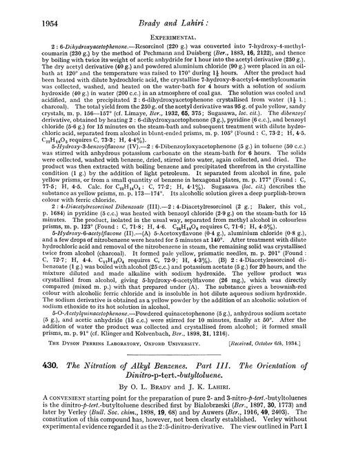 430. The nitration of alkyl benzenes. Part III. The orientation of dinitro-p-tert.-butyltoluene