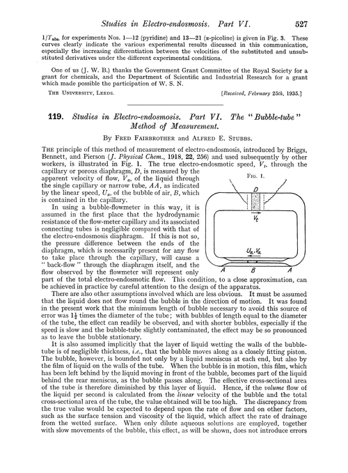 119. Studies in electro-endosmosis. Part VI. The “bubble-tube” method of measurement