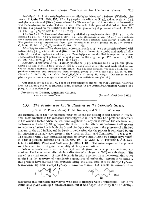 166. The Friedel and Crafts reaction in the carbazole series