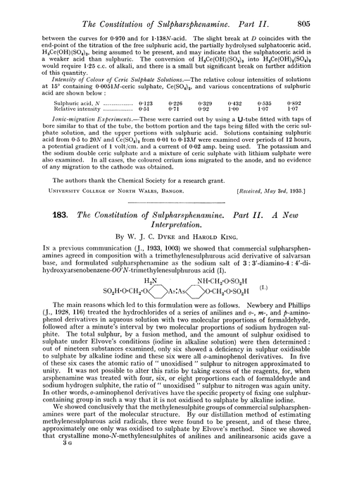 183. The constitution of sulpharsphenamine. Part II. A new interpretation