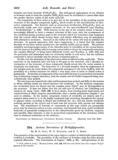 234. Acetone derivatives of methylglycosides