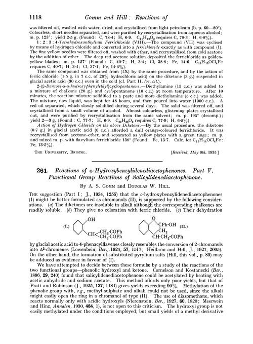 261. Reactions of o-hydroxybenzylidenediacetophenones. Part V. Functional group reactions of salicylidenediacetophenone