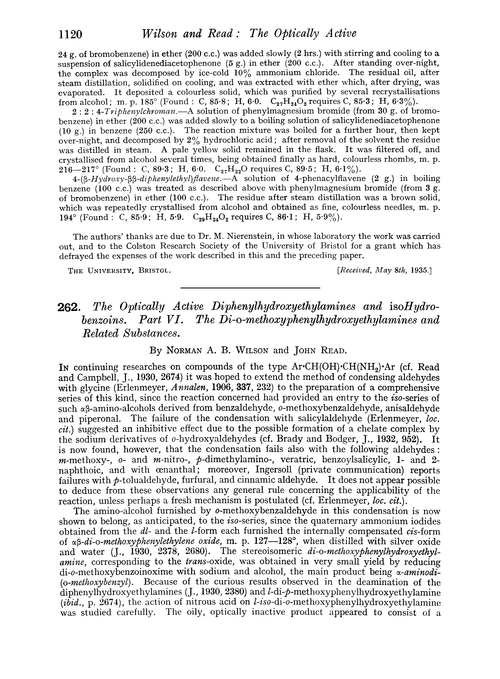 262. The optically active diphenylhydroxyethylamines and isohydrobenzoins. Part VI. The di-o-methoxyphenylhydroxyethylamines and related substances