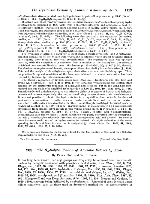 263. The hydrolytic fission of aromatic ketones by acids