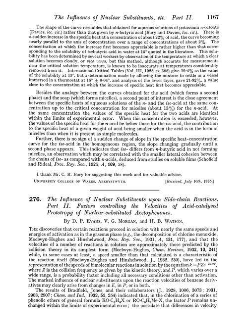 276. The influence of nuclear substituents upon side-chain reactions. Part II. Factors controlling the velocities of acid-catalysed prototropy of nuclear-substituted acetophenones