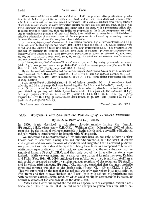 295. Wolffram's red salt and the possibility of tervalent platinum