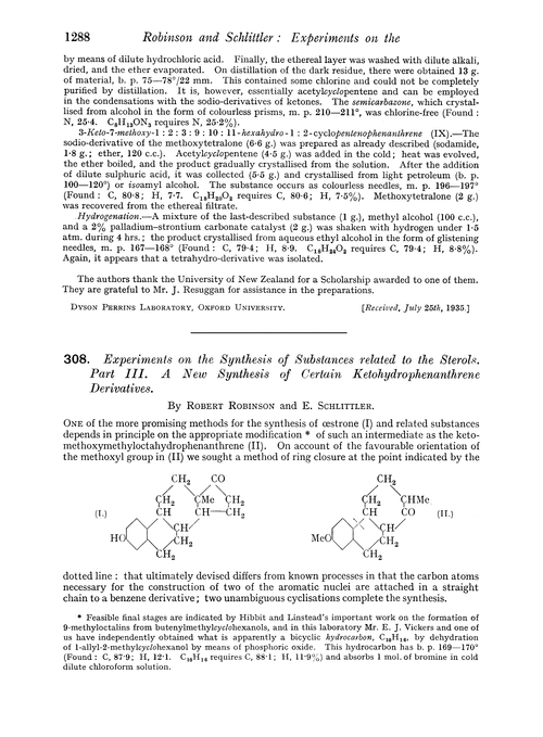 308. Experiments on the synthesis of substances related to the sterols. Part III. A new synthesis of certain ketohydrophenanthrene derivatives
